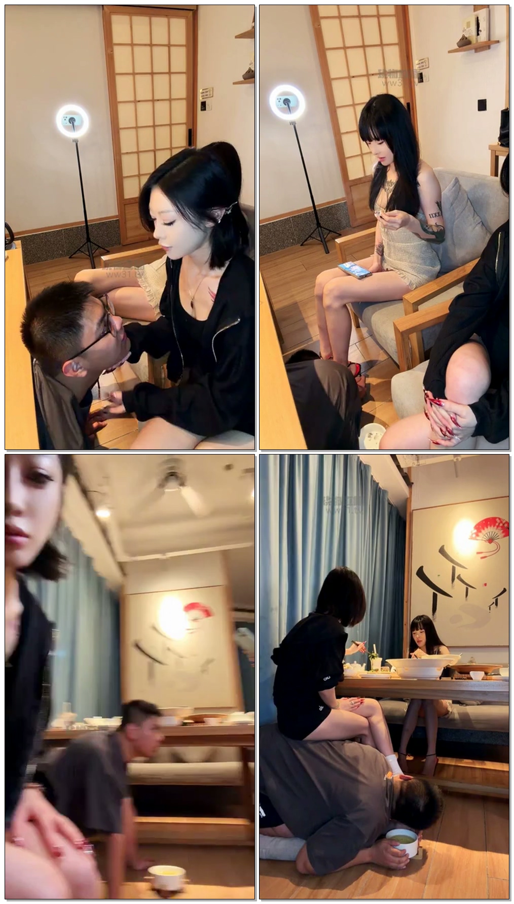 【莫吉托和安晴】双主饭店公开调玩桌下贱狗发骚侍奉【60分钟】